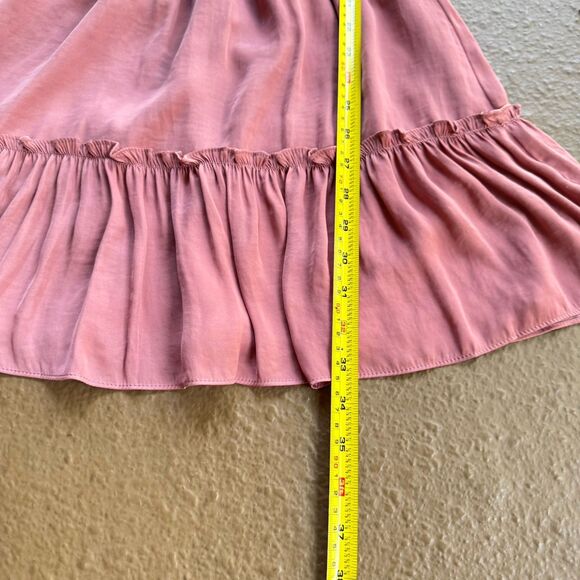 Naked ZEBRA Off Shoulder Smocked Sz M /L Rose Ash Summer Boho Dress - Picture 4 of 16